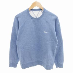 スウェット トレーナー ロゴ プリント 刺繍 長袖 M 青 ブルー /HO GY18