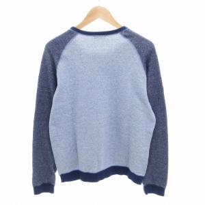 Papas スウェット トレーナー ロゴ ワッペン バイカラー M 青 ブルー /HO GY18