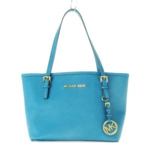 ハンドバッグ トートバッグ ミニ レザー 革 ロゴチャーム ゴールド金具 青 ブルー ターコイズ AV-1303