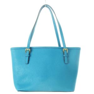MICHAEL KORS ハンドバッグ トートバッグ ミニ レザー 革 ロゴチャーム ゴールド金具 青 ブルー ターコイズ AV-1303