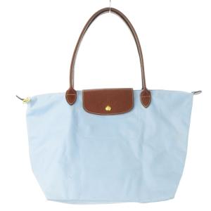 ル プリアージュ トートバッグ ハンドバッグ ナイロン レザー 革 ロゴ刻印 青 ブルー サックス 1899089A30