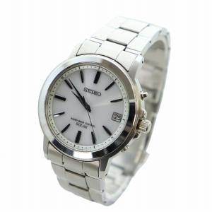 SEIKO RADIO WAVE CONTROL SOLAR 腕時計 ウォッチ 電波ソーラー カレンダー付き 白文字盤