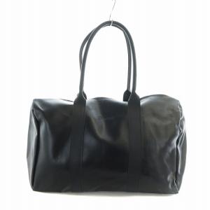 ボストンバッグ ハンドバッグ 旅行カバン フェイクレザー 型押し ロゴ 黒 ブラック GY18 /MQ