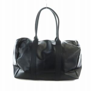 nano universe ボストンバッグ ハンドバッグ 旅行カバン フェイクレザー 型押し ロゴ 黒 ブラック GY18 /MQ