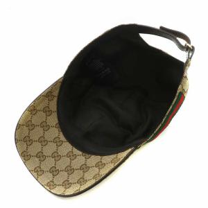 GUCCI ベースボールキャップ GGキャンバス シェリーライン XL ブラウン 200035