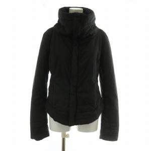 中綿ジャケット ブルゾン アウター ハイネック ジップアップ トラ ロゴ 刺繍 M 黒 ブラック /XZ