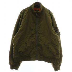 MA-1 ブルゾン アウター ナイロン 中綿 ジップアップ ロゴ XL カーキ /XZ GY11