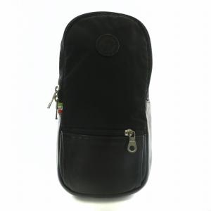 ボディバッグ ショルダーバッグ ナイロン レザー ロゴ 黒 ブラック /XZ GY17