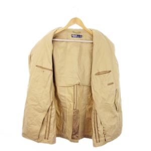 Polo by Ralph Lauren テーラードジャケット ワークジャケット 背抜き センターベント 3B コットン ベルト LL ベージュ