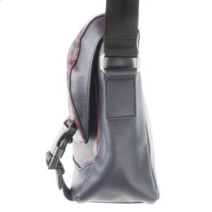 CASTELBAJAC SPORT ショルダーバッグ メッセンジャー PVC レザー 革 ラバーロゴ バックル 紺 ネイビー /CK6