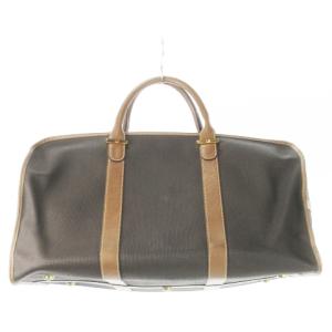 dunhill ボストンバッグ 旅行カバン PVC レザー 革 カデナ IDカードケース 総柄 ヘリンボーン ロゴ 茶