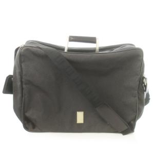 ブリーフケース ビジネスバッグ 2way ショルダーバッグ PVC レザー ロゴ 黒 ブラック /AO2