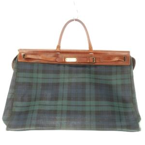 ブリーフケース ドクターバッグ PVC レザー ブラックウォッチ 緑 グリーン /MN11 GY18