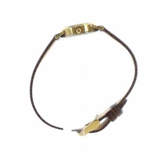 CELINE 腕時計 ウォッチ クォーツ スモセコ ゴールド文字盤 ロゴ ローマン レザーベルト ベルト社外品 ゴールド色