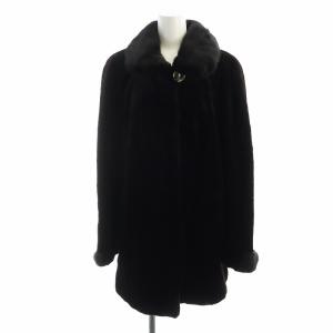 eff 銀サガ 毛皮コート ミドル シェアードミンクファー 長袖 総裏地 F 茶 ブラウン GY18 /MQ