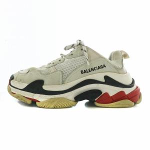 トリプルS TRIPLE S ダッドスニーカー ローカット ロゴ US7 24.5cm グレー 524037