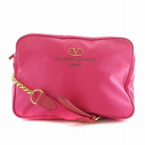 スポーツ sport ショルダーバッグ ナイロン レザー ロゴ 刺繍 ゴールド金具 ピンク /XZ GY18