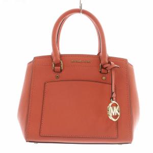 パーク ミディアム メッセンジャー ハンドバッグ ショルダー 2WAY レザー ロゴ ゴールド金具 サーモンピンク