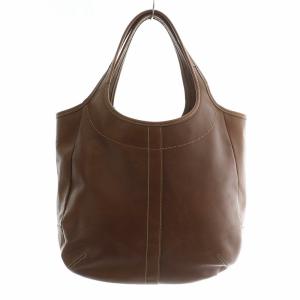 COACH エルゴレザーラージトート ハンドバッグ ワンショルダー レザー 内側マルチカラー ロゴ 茶色 ブラウン