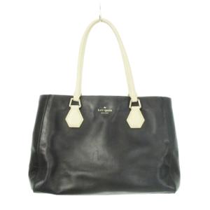 トートバッグ ハンドバッグ レザー バイカラー 内側ストライプ 黒 ブラック /AH20 GY18