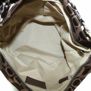 COACH オプティック シグネチャー カーリー トートバッグ ワンショルダー キャンバス レザー 総柄 茶色 ブラウン