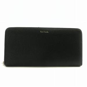 長財布 レザー ラウンドファスナー ハート柄 ロゴ 黒 ブラック /XZ GY18