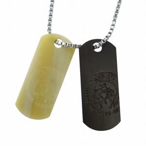 ネックレス アクセサリー ペンダント ドッグタグ型 ロゴ シルバー色 GY18 /MQ