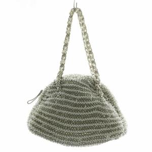 ハンドバッグ ワイヤーバッグ ラメ グレー シルバー色 /XZ GY18