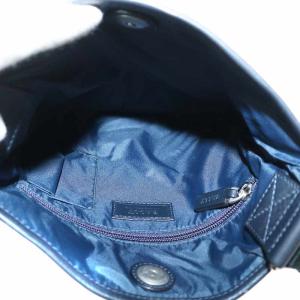 BALLY ショルダーバッグ サコッシュ ナイロン レザー ストライプ ロゴ オレンジ 紺 ネイビー /XZ GY18