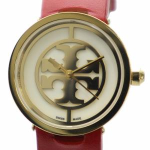 腕時計 ウォッチ クォーツ ロゴ レザーベルト ゴールド色 赤 レッド TRB4005 GY18 /MQ