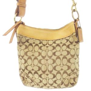 ショルダーバッグ キャンバス レザー 革 シグネチャー ロゴ型押し ベージュ 10403 /CK12 GY13