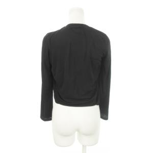 Jean Paul GAULTIER FEMME カーディガン 長袖 シアー アウトステッチ リボン 40 L 黒 ブラック /MN8 GY18