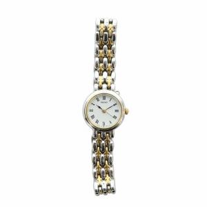 SEIKO 腕時計 ウォッチ クォーツ 白文字盤 ロゴ ローマン シルバー色 ゴールド色 1F21-0A30 GY18