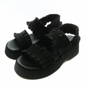 Smock flatform sandal フラットサンダル レザー 厚底 オープントゥ シャーリング