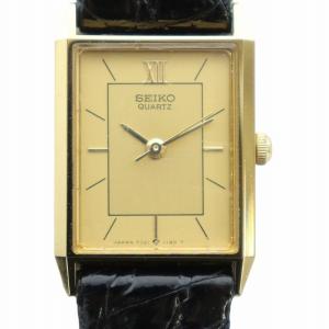 腕時計 ウォッチ クォーツ レクタンギュラー レザーベルト ゴールドカラー 金色 7321-5650 GY18