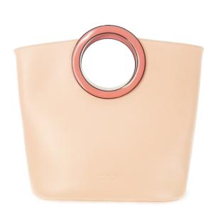 ベティミディアムトート ハンドバッグ 2way ショルダーバッグ レザー 革 ロゴ 配色 バイカラー ピンク