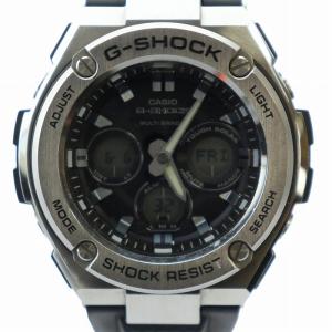 腕時計 ソーラー デイト カレンダー付き アナデジ シルバー色 ブラック GST-W310