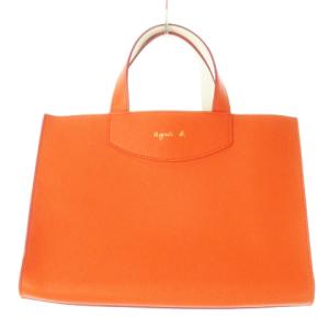 PAS04-02 2way トートバッグ ショルダーバッグ ハンドバッグ レザー ロゴ オレンジ /CK17