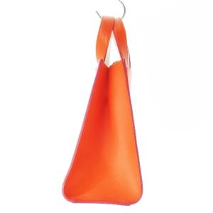 agnes b. PAS04-02 2way トートバッグ ショルダーバッグ ハンドバッグ レザー ロゴ オレンジ /CK17