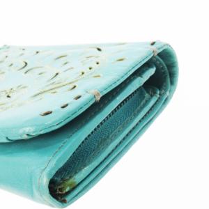 Dakota 二つ折り財布 ウォレット 小銭入れあり レザー 革 透かし彫りカービング 花柄 緑 グリーン エメラルド