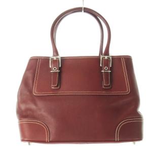 COACH ハンドバッグ レザー 革 ミニ ステッチ 赤 レッド ワイン 7555 /CK10 GY18
