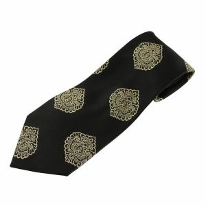 ネクタイ 絹 シルク ワイドタイ 総柄 ロゴ 黒 ブラック /XZ GY18
