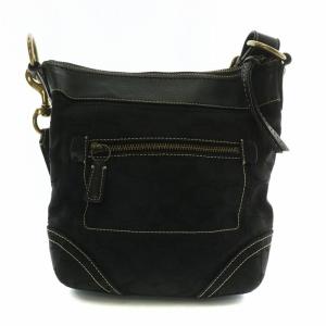 COACH ショルダーバッグ キャンバス レザー シグネチャー 総柄 ロゴ 黒 ブラック 10402 /XZ GY18