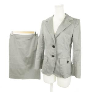 シングルスーツ セットアップ 2点セット テーラードジャケット 背抜き スカート ミニ 36 S グレー