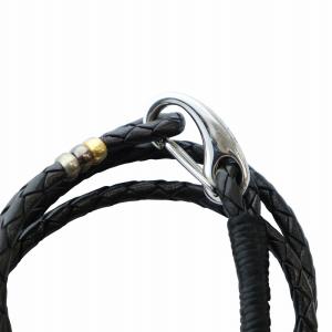 PAUL SMITH 2連 ブレスレット アクセサリー バングル ロゴ 編み込み レザー 黒 ブラック GY18 /MQ