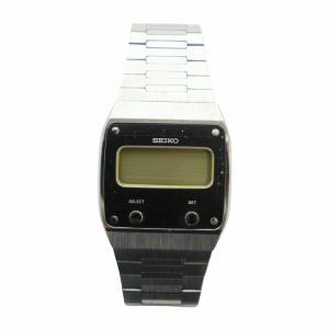 SEIKO ジャンク品 腕時計 ウォッチ クォーツ ロゴ デジタル フロントボタン シルバー色 F231-500A