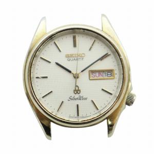 ジャンク品 Silver Wave 腕時計 ウォッチ ケースのみ クォーツ カレンダー付き ロゴ ゴールド色