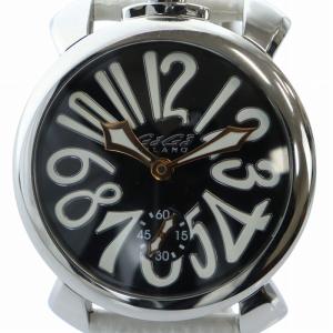 MANUALE マヌアーレ 48MM 腕時計 手巻き スモセコ 黒文字盤