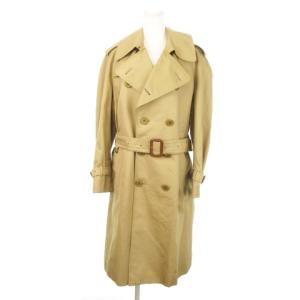 トレンチコート ロング ダブル ベルト 裏地チェック 茶 ブラウン /MN13 GY18