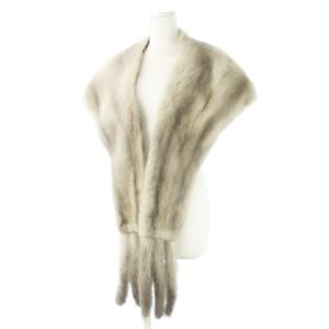 金サガ ファーショール ファーストール ファーマフラー サファイアミンクファー 毛皮 和装 フリンジ ミックス